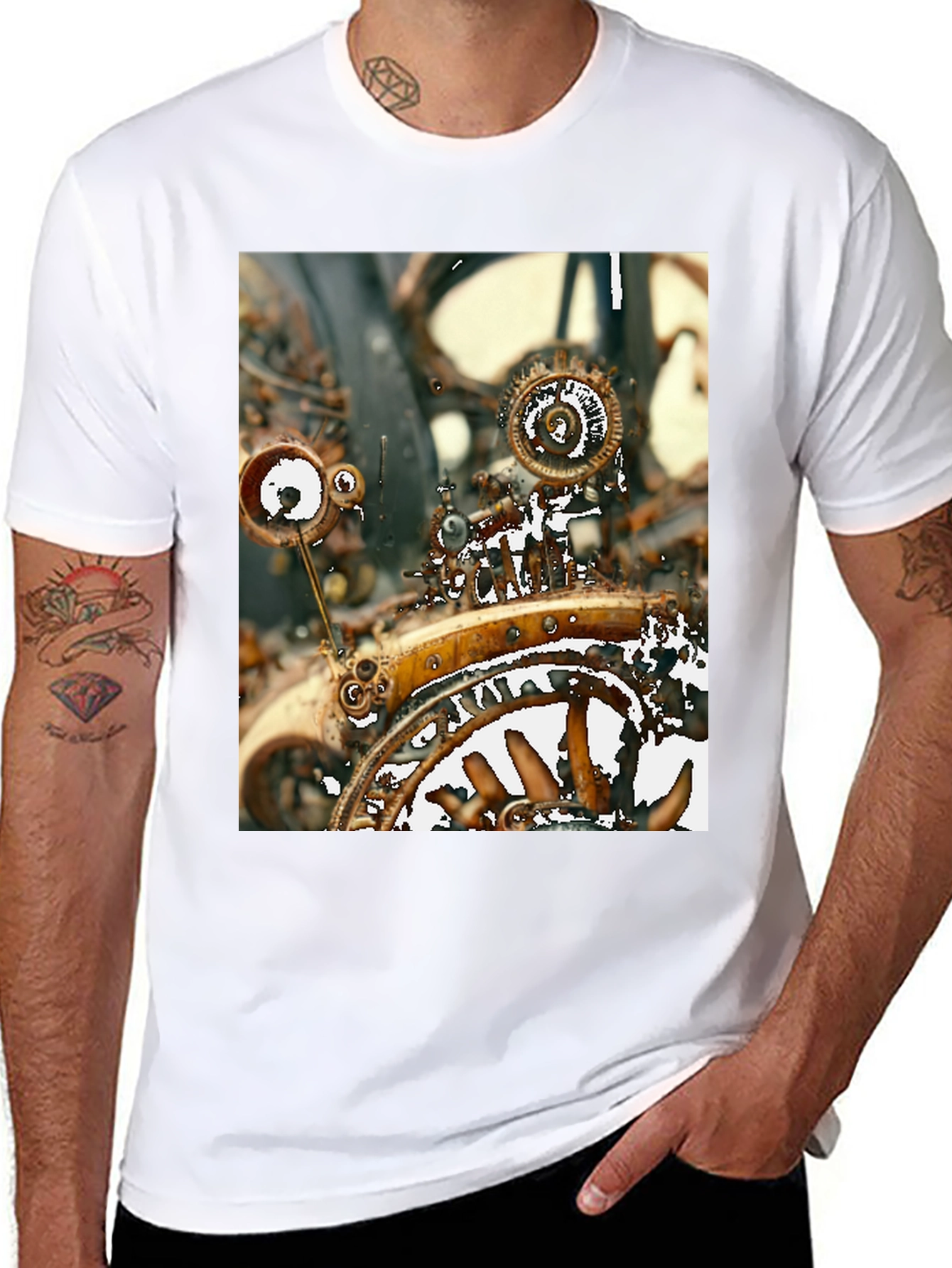 Steampunk Gear T-Shirt - Unique Graphic Tee