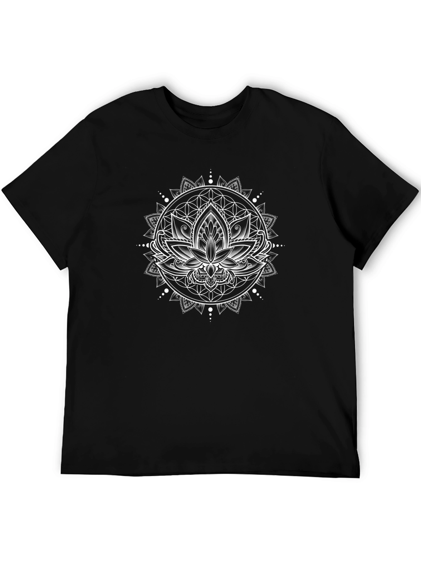 Lotus Mandala Graphic Tee - Black