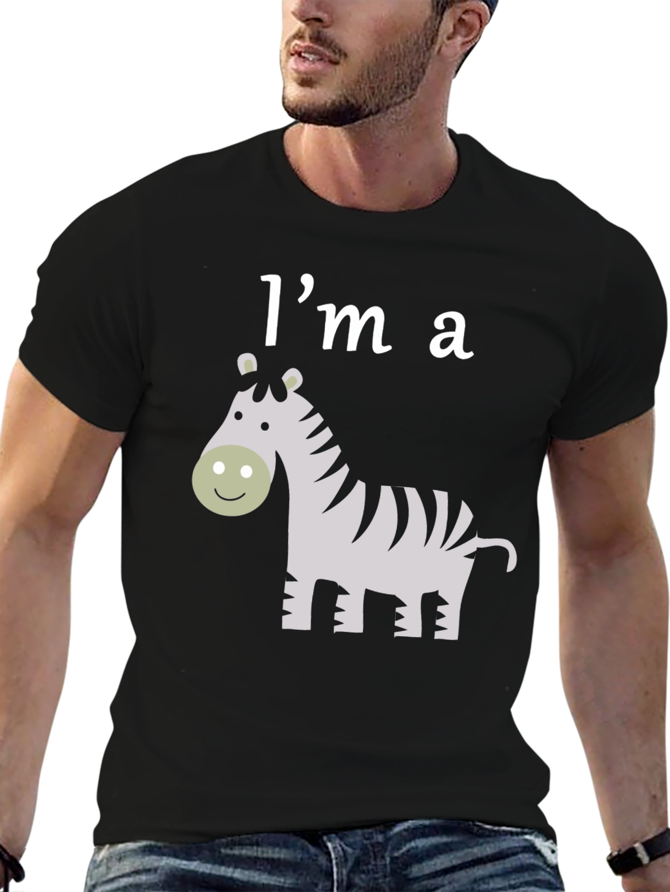 Im a Zebra Graphic T-Shirt - Black