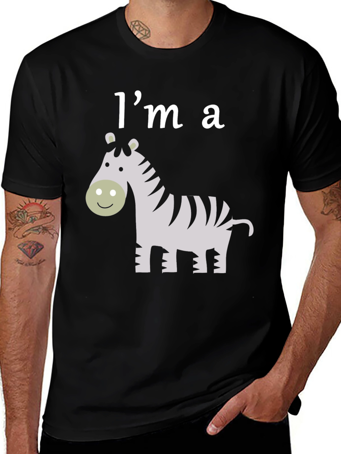 Im a Zebra Graphic T-Shirt - Black