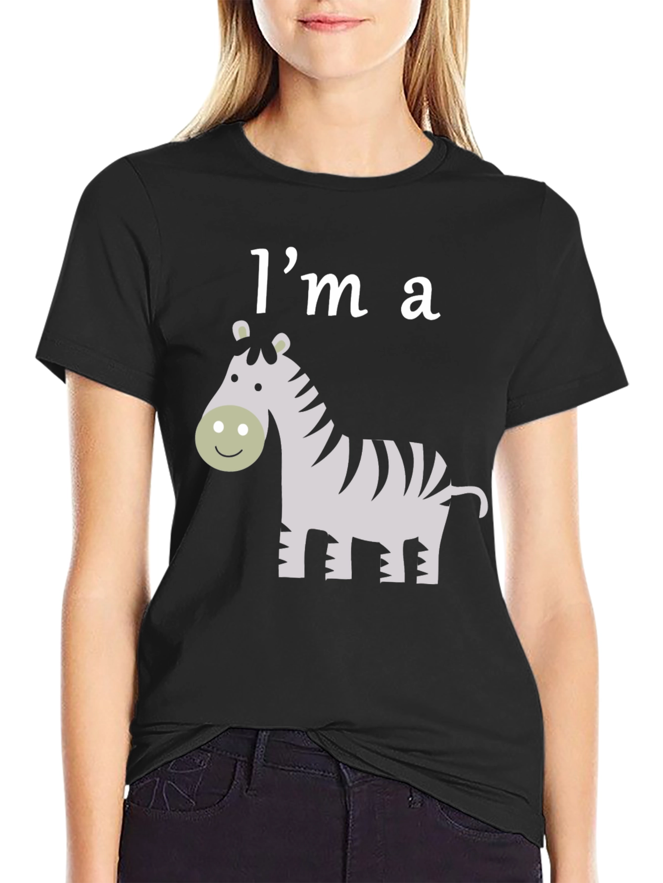 Im a Zebra Graphic T-Shirt - Black