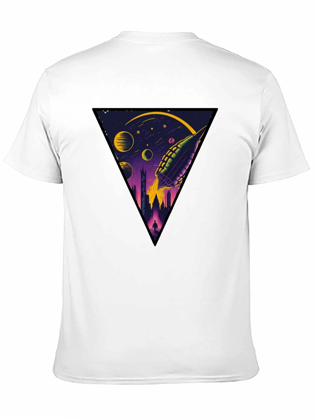 Sci-Fi Rocket Launch Graphic T-Shirt