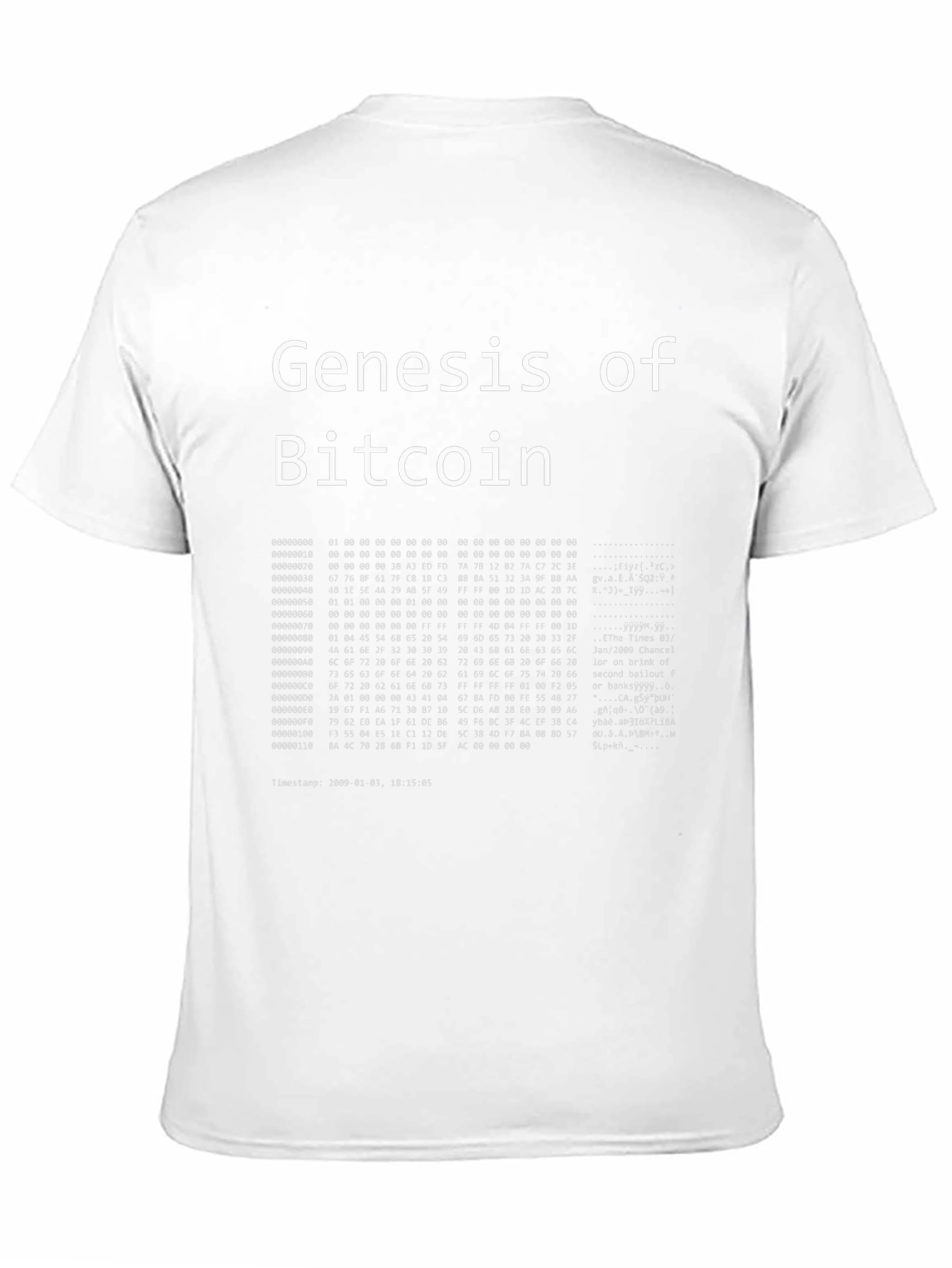 Genesis of Bitcoin Black T-Shirt Crypto