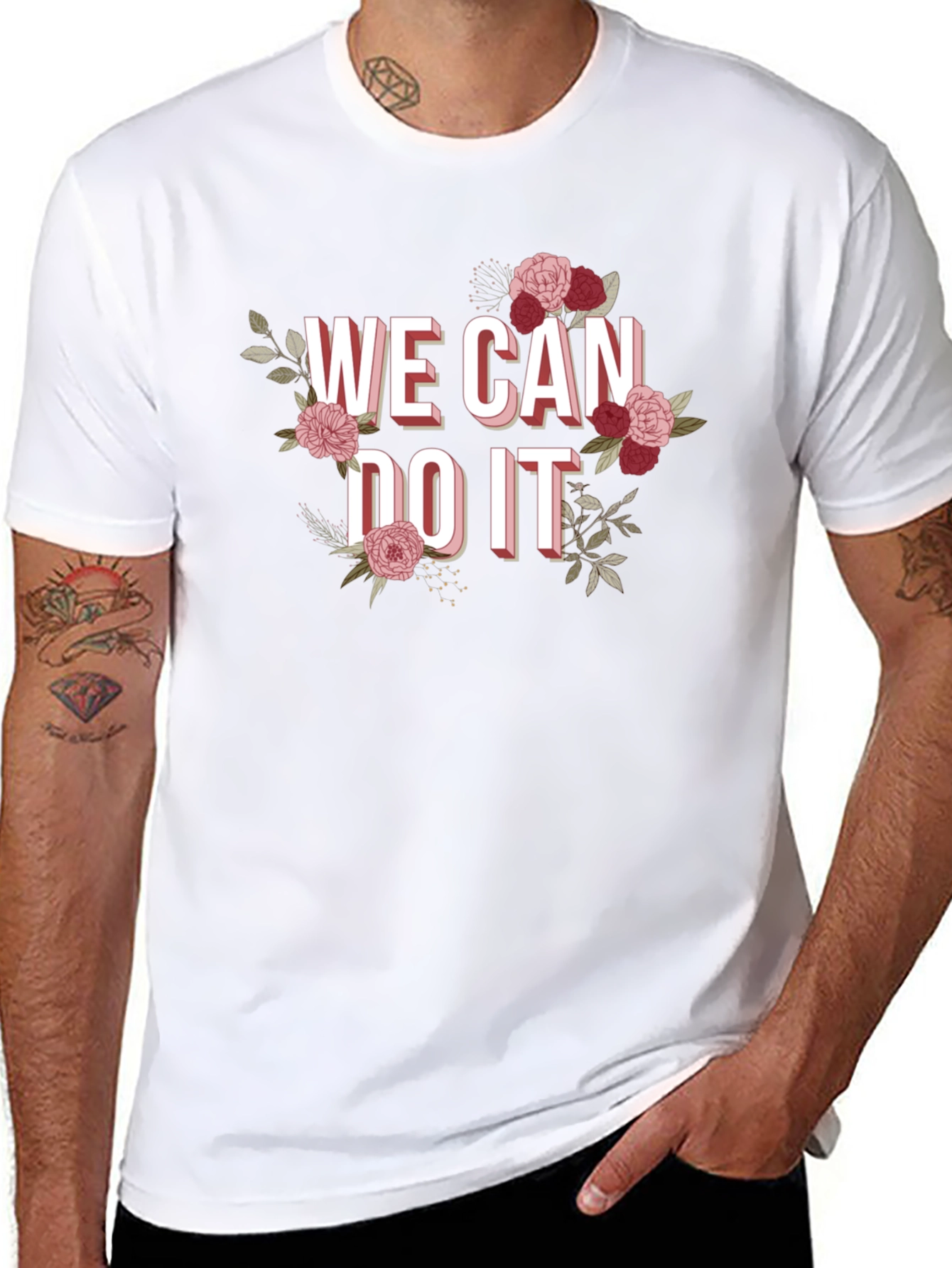 We Can Do It Floral Graphic Tee