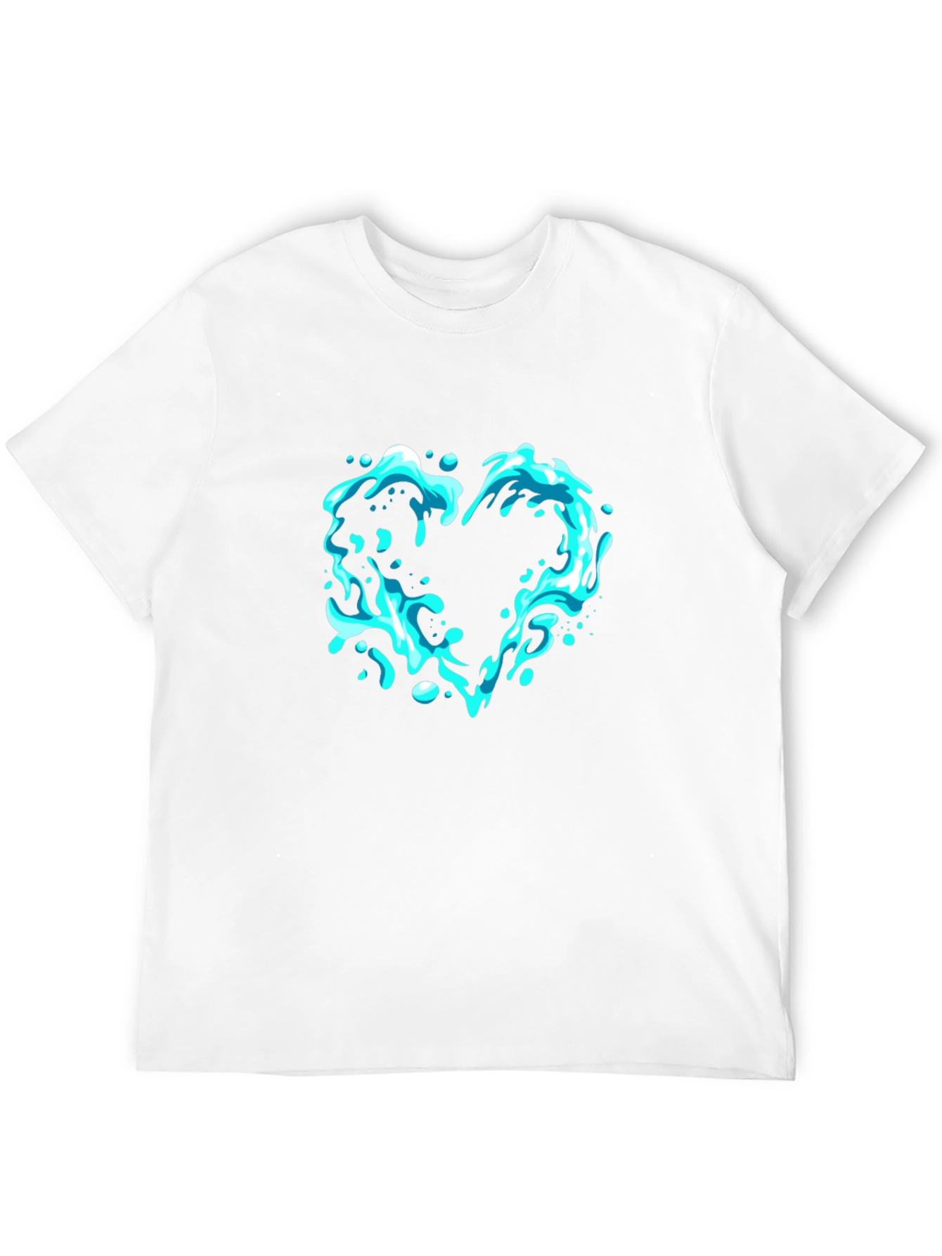 Water Heart Graphic Black T-Shirt