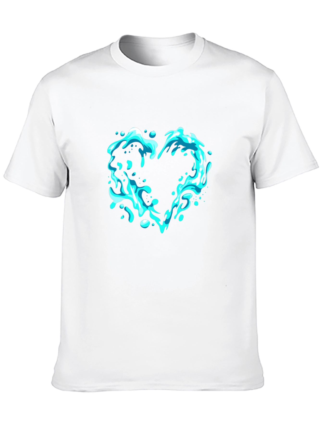 Water Heart Graphic Black T-Shirt