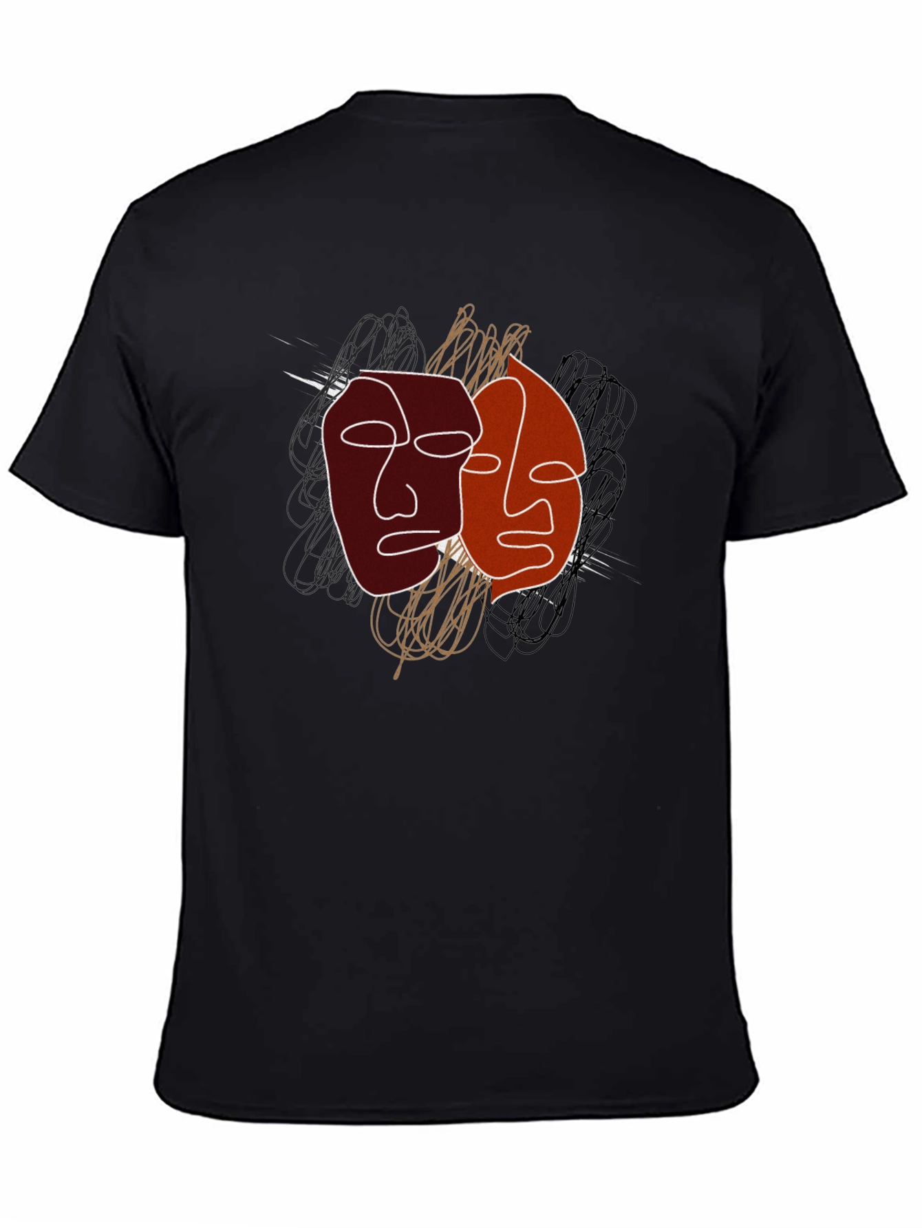 Abstract Faces Graphic Tee - Modern Art Shirt