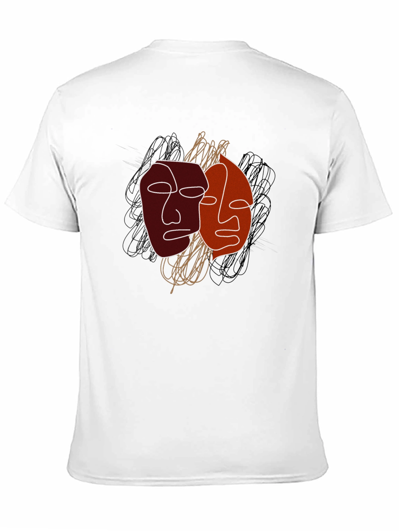 Abstract Faces Graphic Tee - Modern Art Shirt