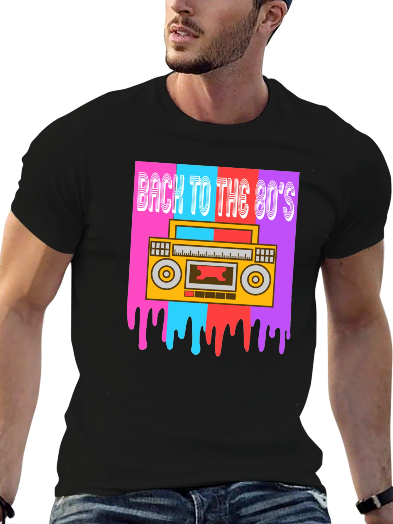 Retro 80s Boombox Graphic Tee