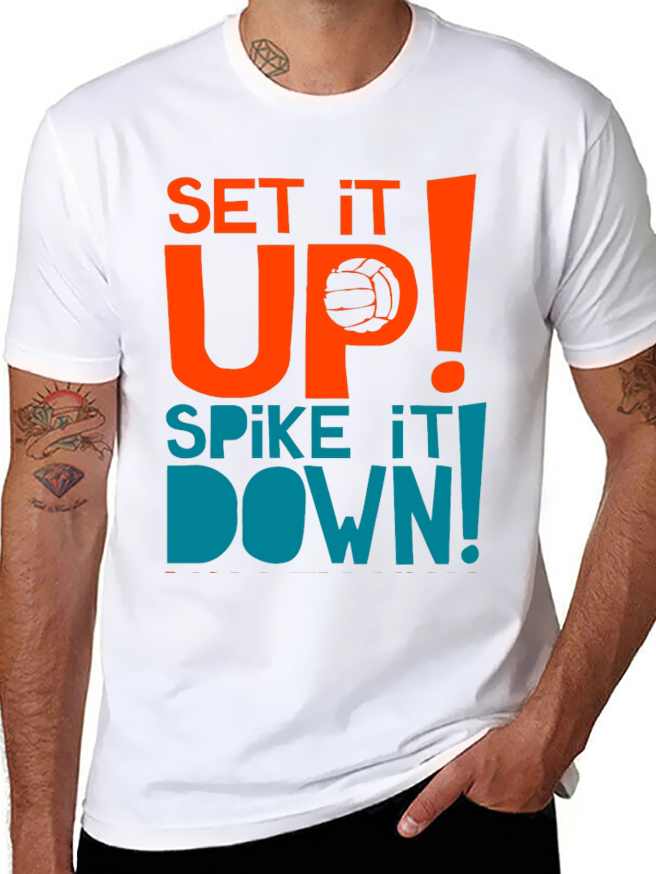 Volleyball T-Shirt - Set It Up Spike It Down!
