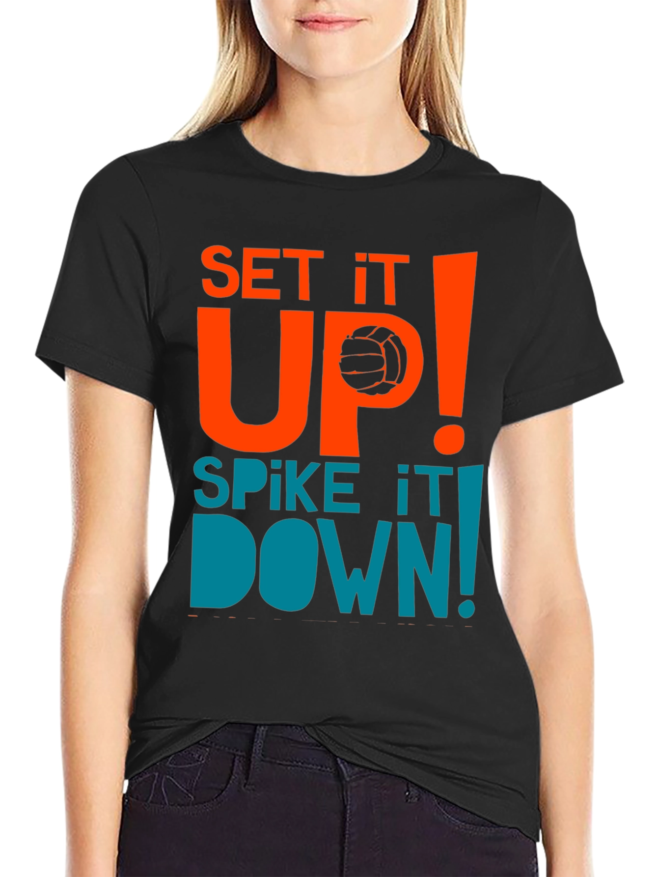 Volleyball T-Shirt - Set It Up Spike It Down!