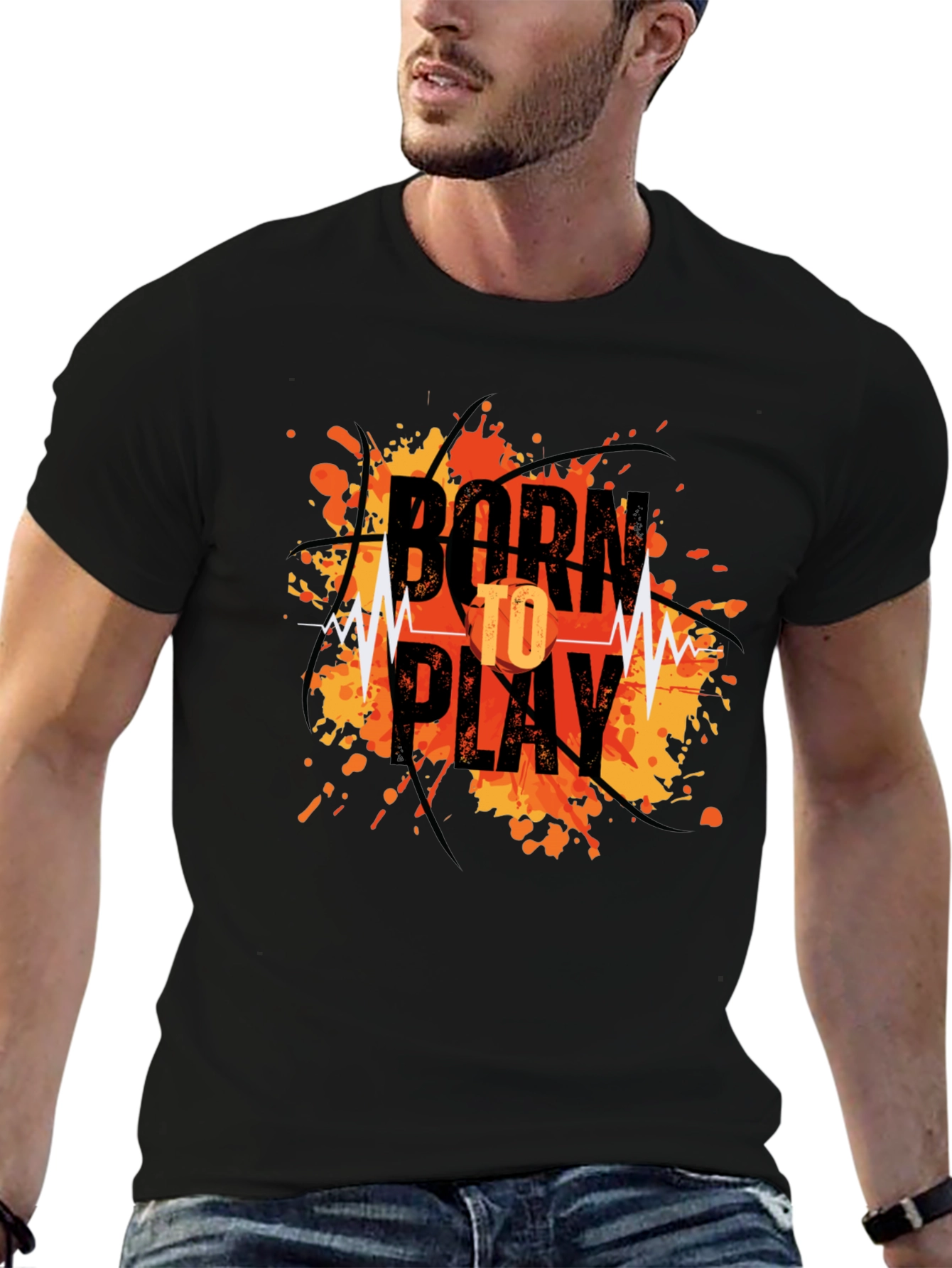 Born to Play Graphic T-Shirt - Black Tee