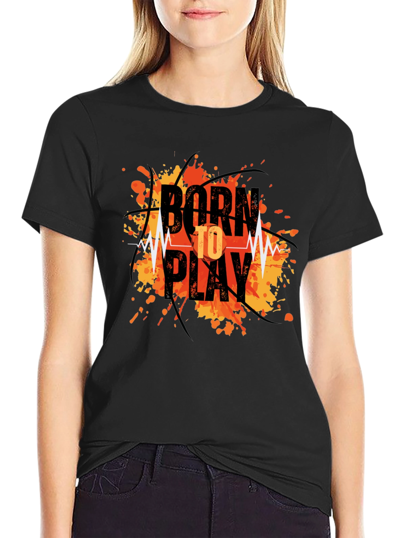 Born to Play Graphic T-Shirt - Black Tee