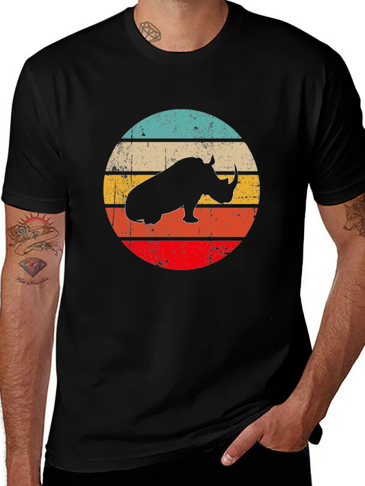 Retro Rhino Graphic T-Shirt