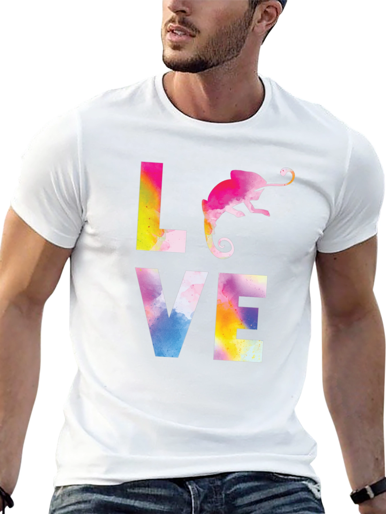 Love Chameleon Graphic Print T-Shirt