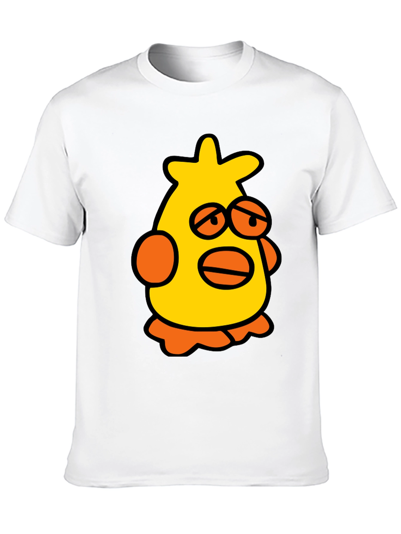 Cartoon Chicken Black T-Shirt