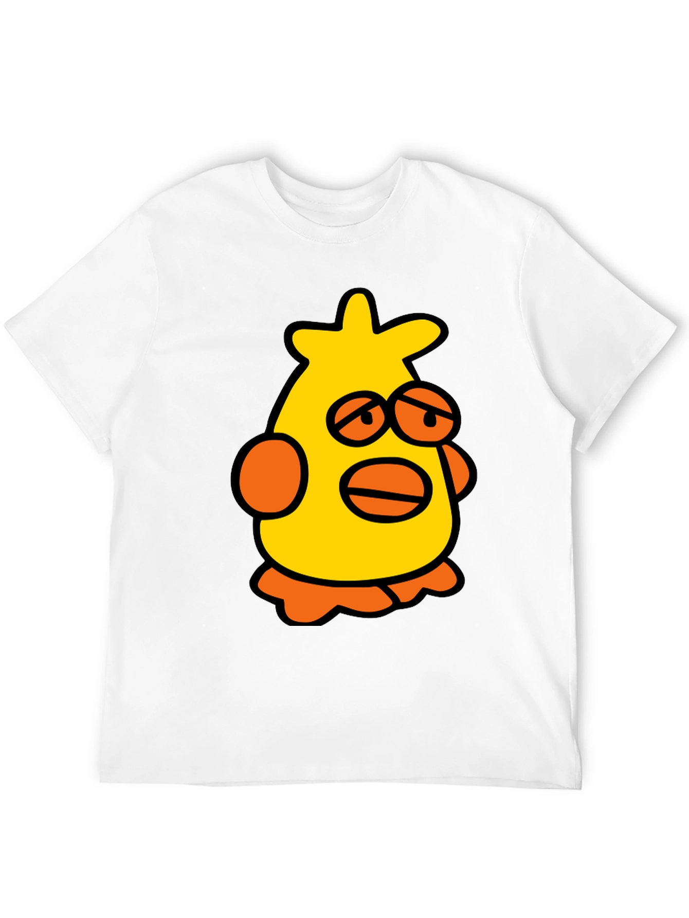 Cartoon Chicken Black T-Shirt