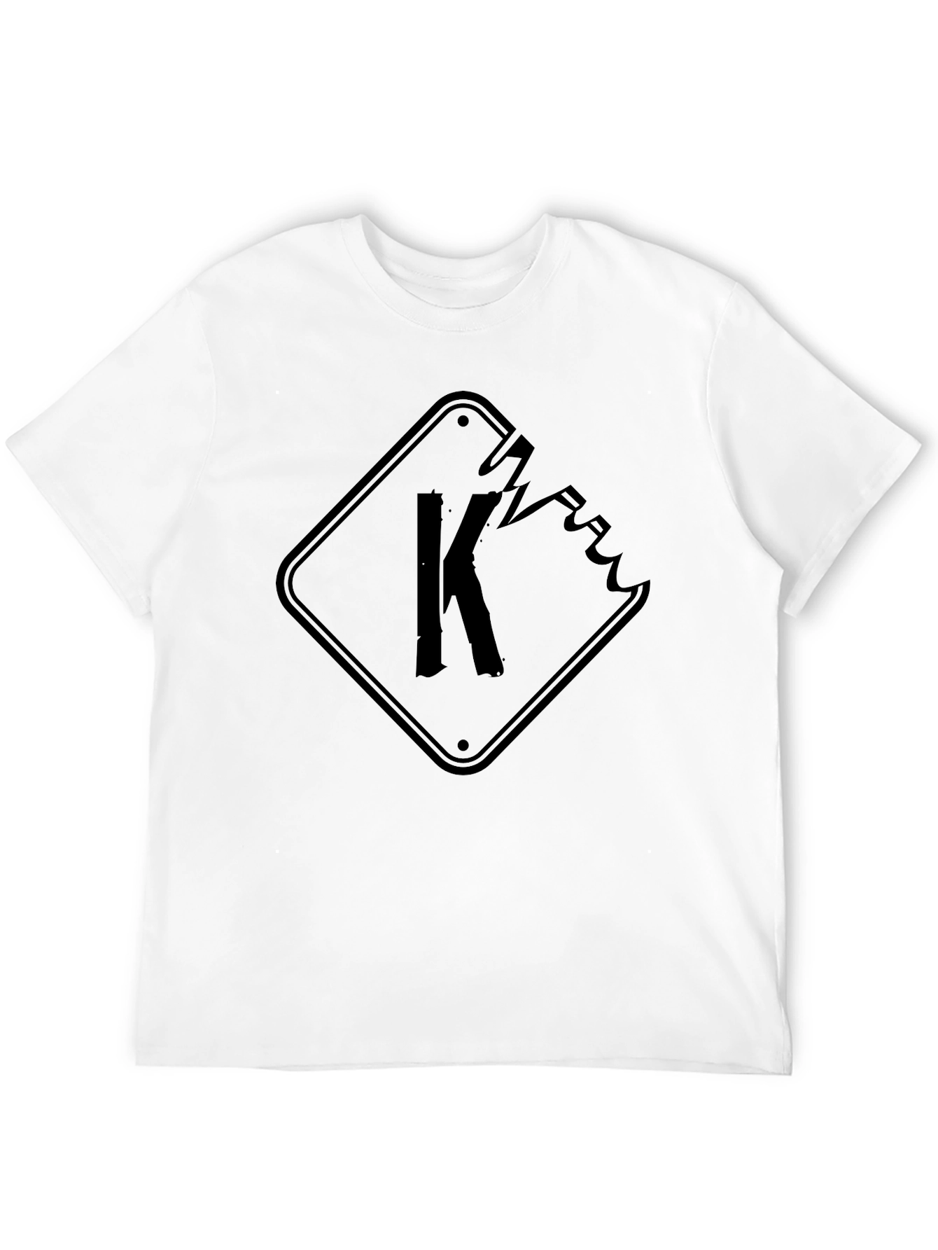 Distressed K Symbol Graphic Tee - Cool Black Shirt
