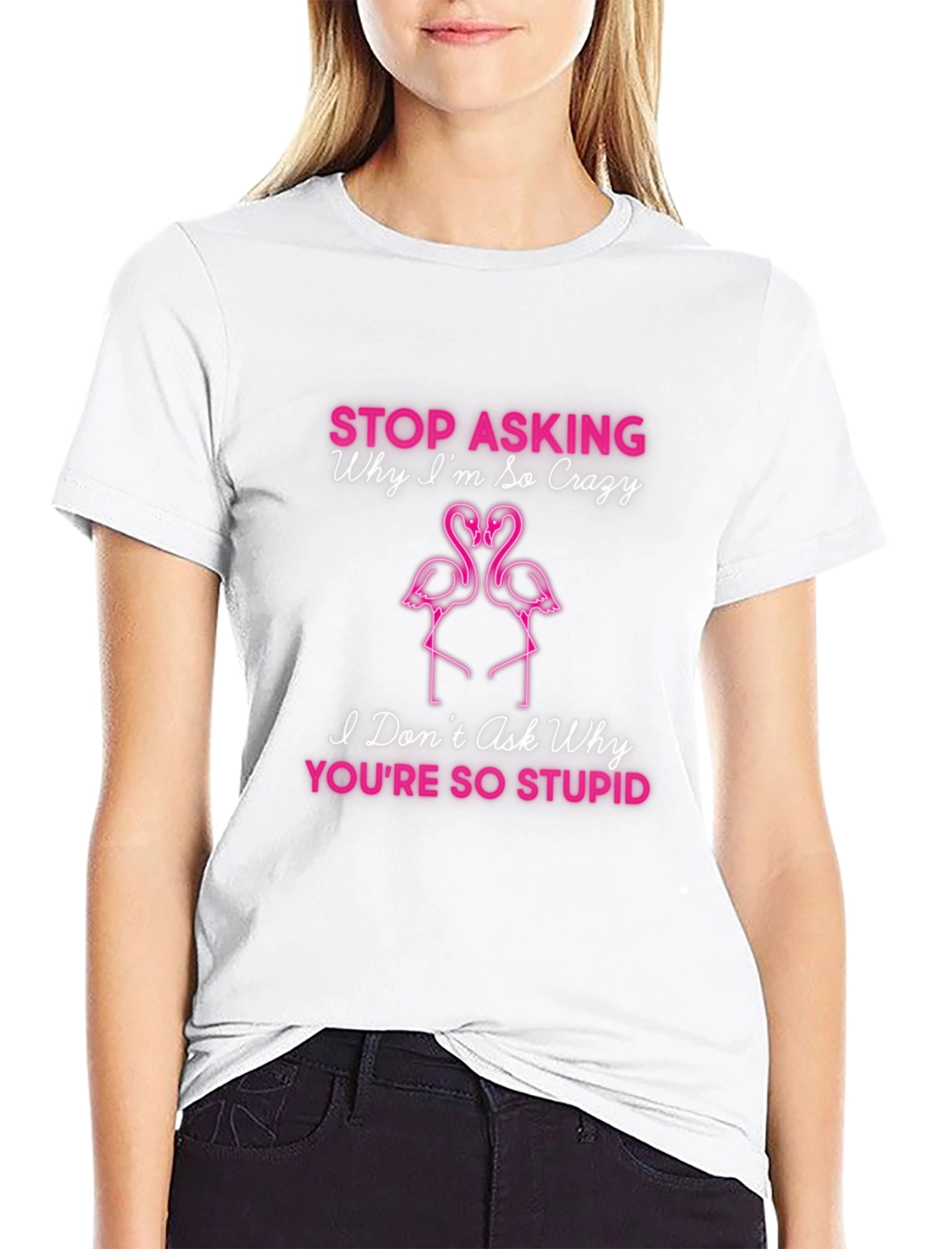 Crazy Flamingo Graphic T-Shirt