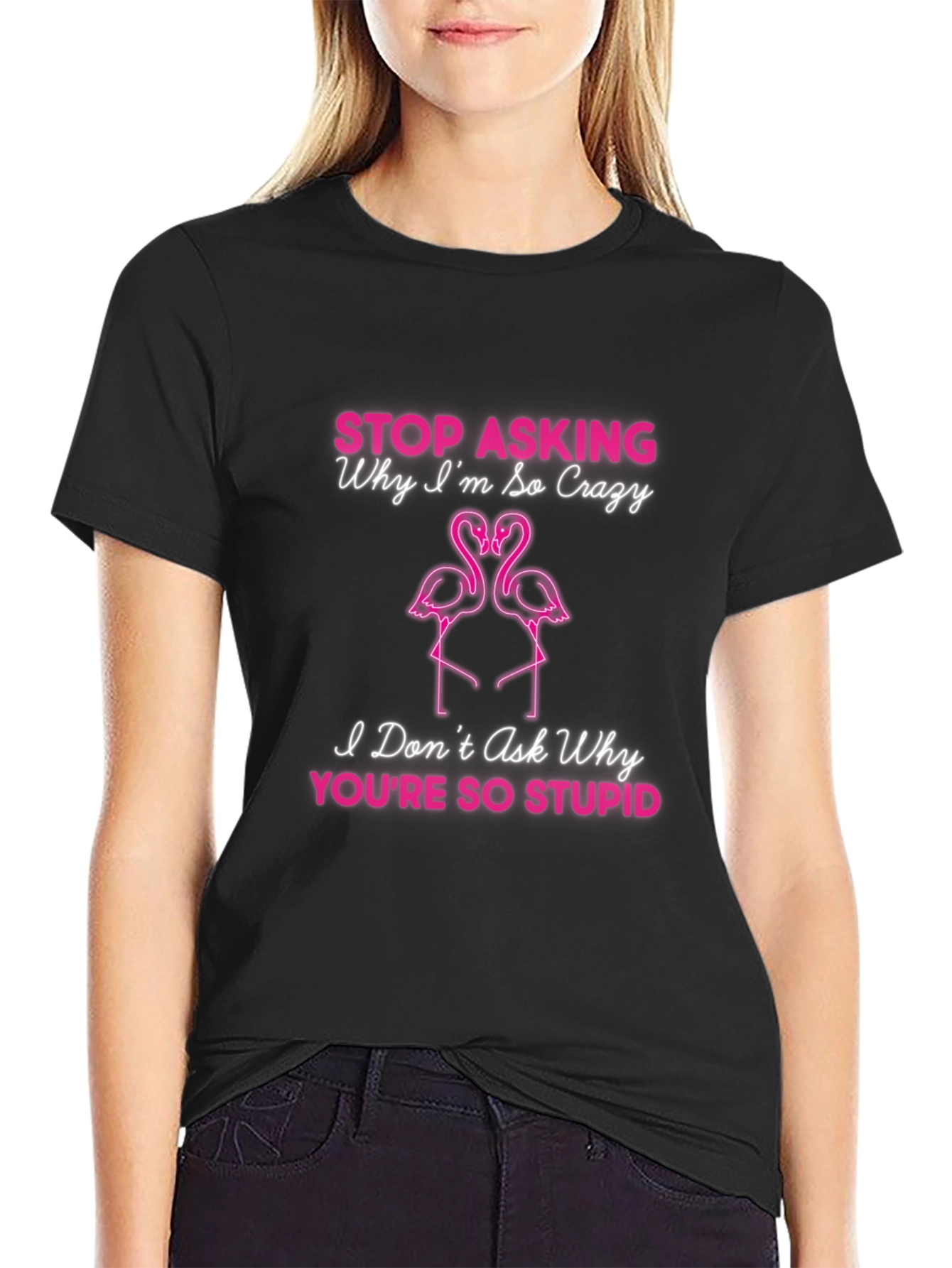 Crazy Flamingo Graphic T-Shirt