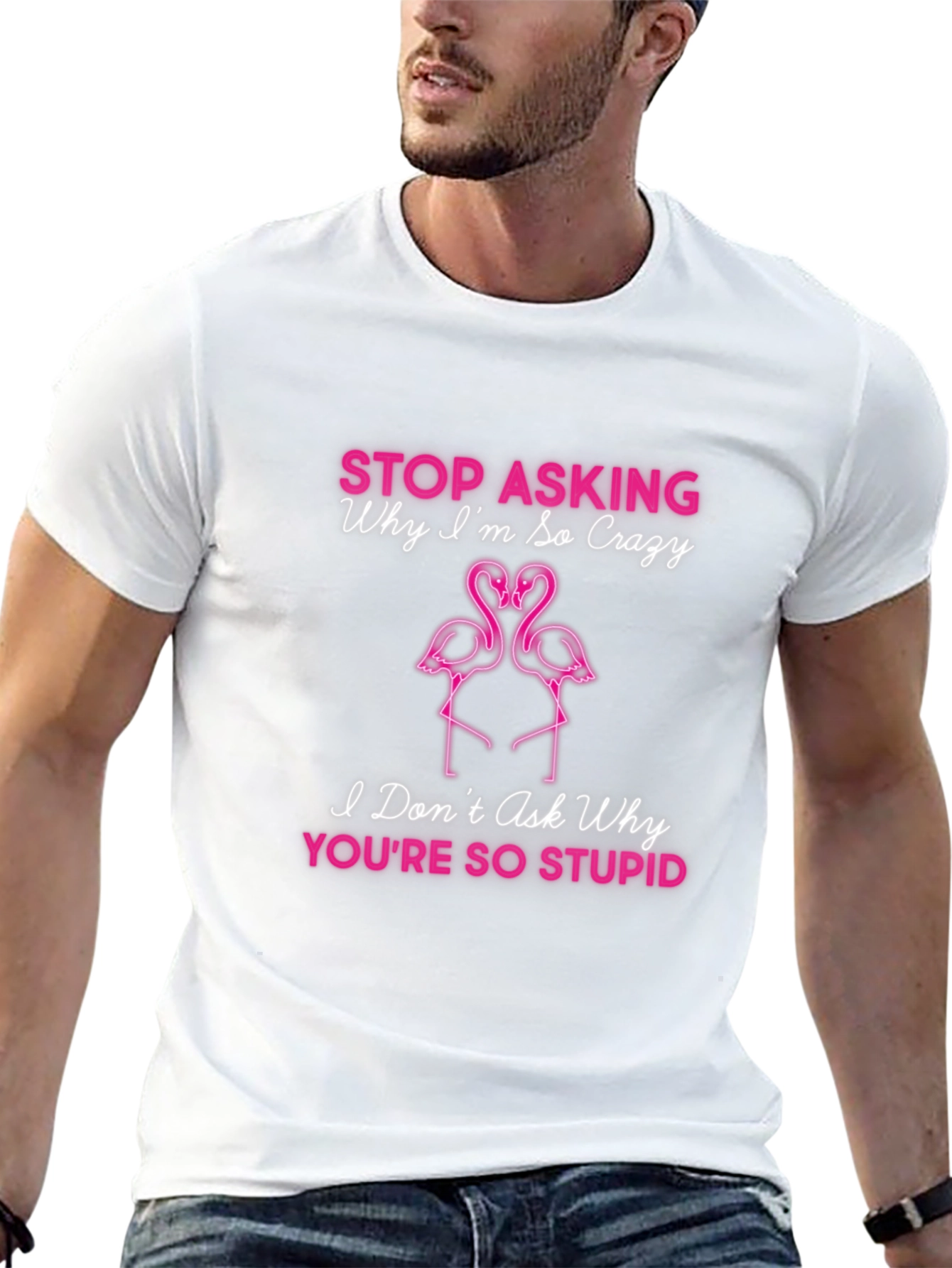 Crazy Flamingo Graphic T-Shirt