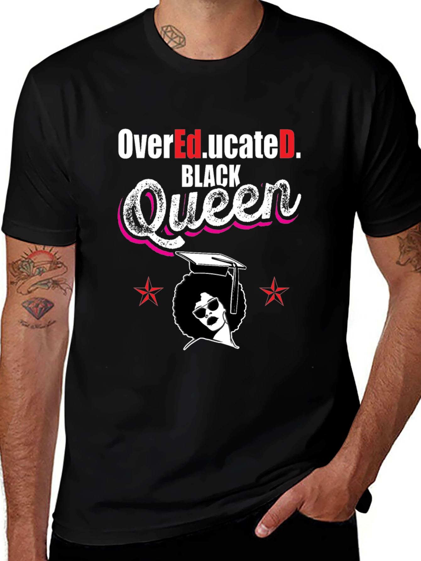 Over Educated Black Queen T-Shirt