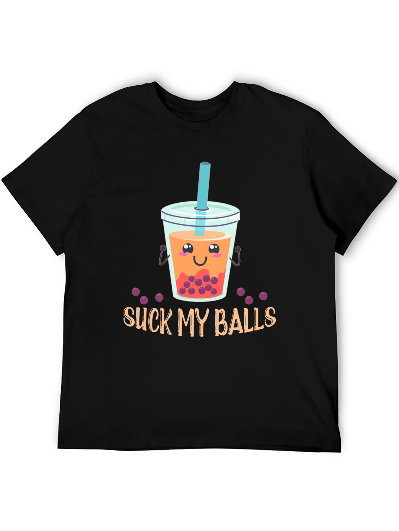 Suck My Balls Bubble Tea Graphic T-Shirt