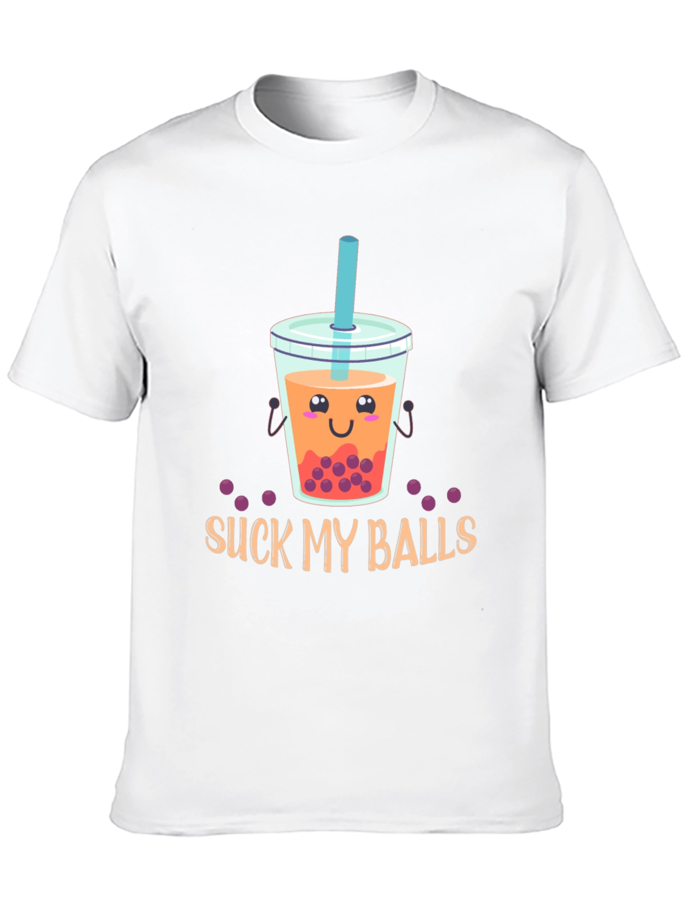Suck My Balls Bubble Tea Graphic T-Shirt