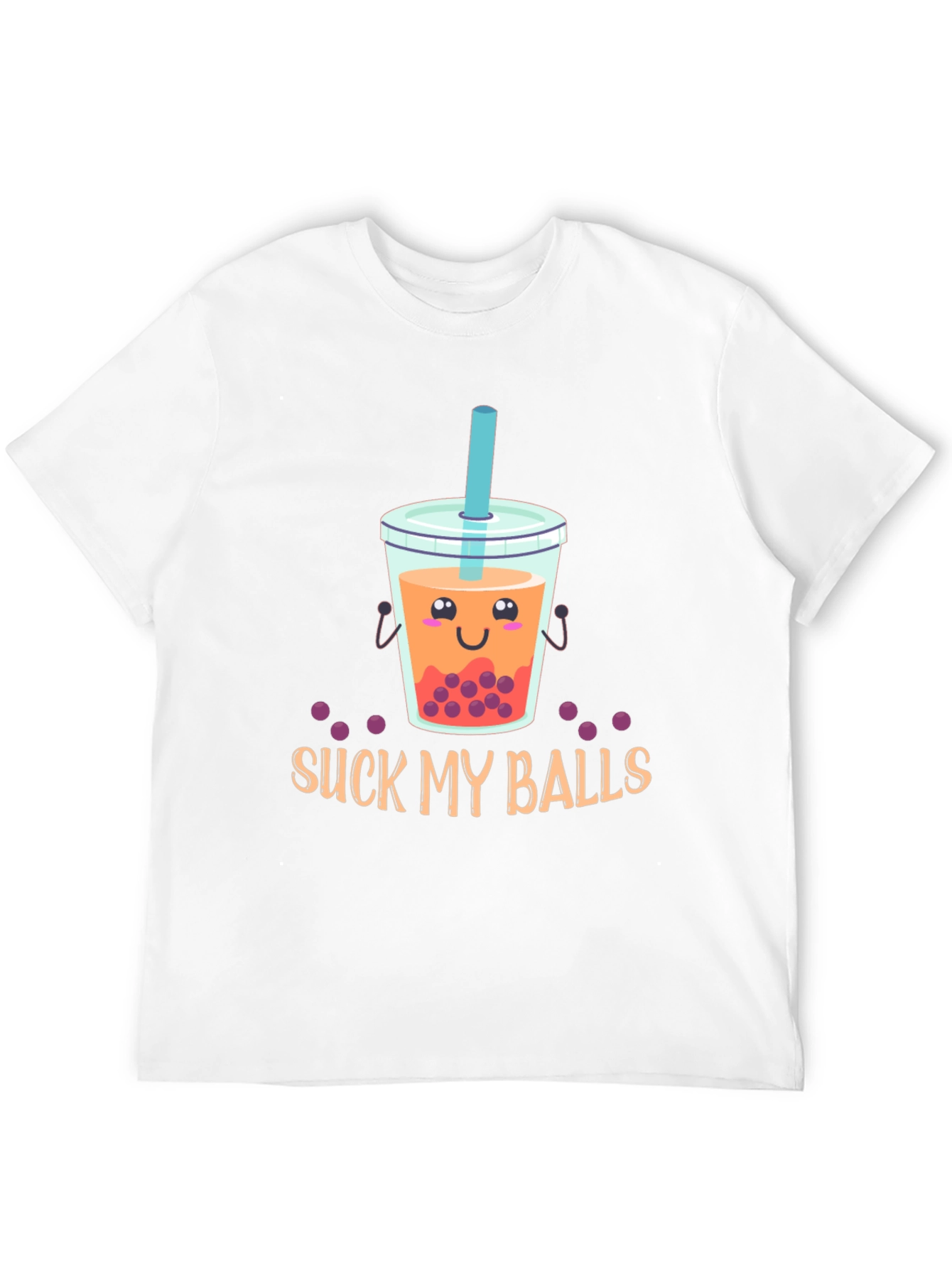 Suck My Balls Bubble Tea Graphic T-Shirt