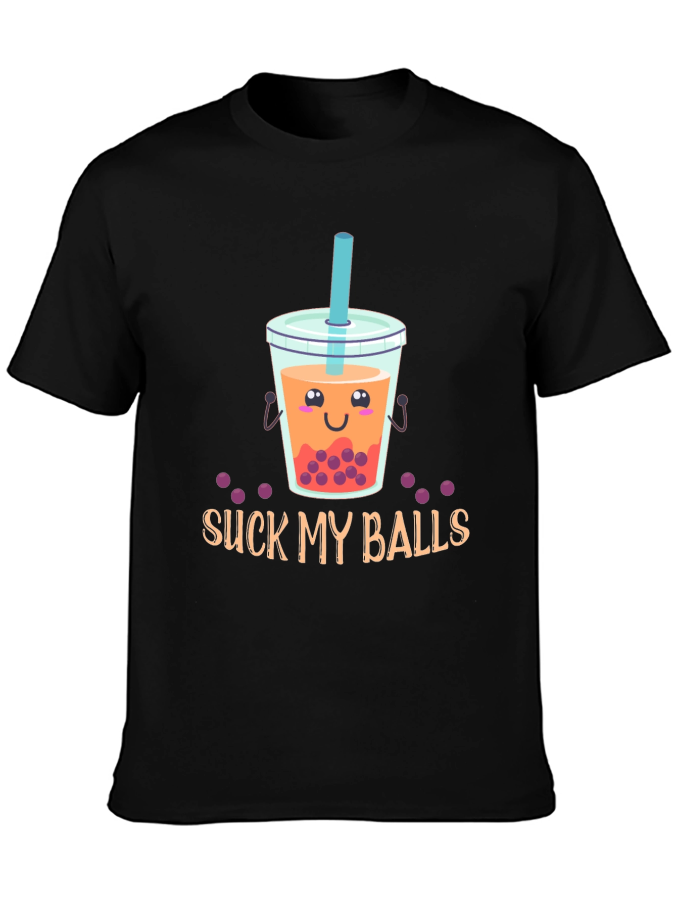 Suck My Balls Bubble Tea Graphic T-Shirt