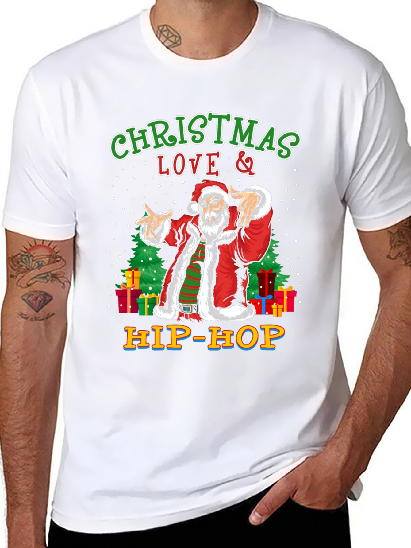 Christmas Love & Hip-Hop Santa T-Shirt