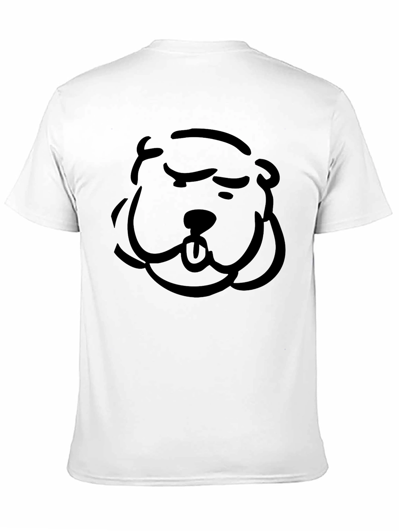 Cartoon Dog Face Black T-Shirt