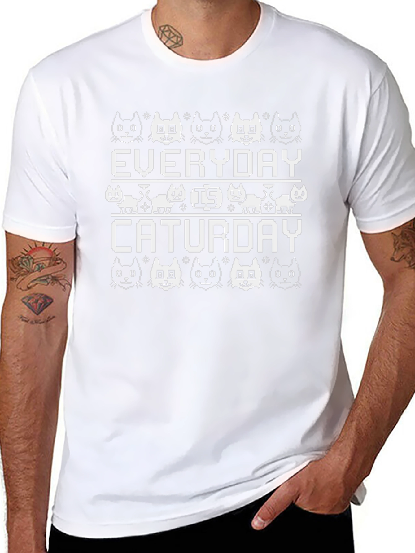 Everyday is Caturday Black T-Shirt