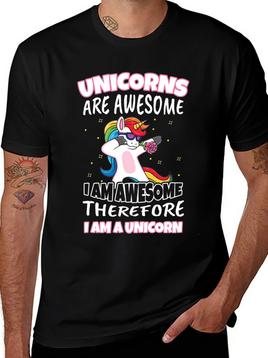 Unicorns Are Awesome T-Shirt - Dab Unicorn