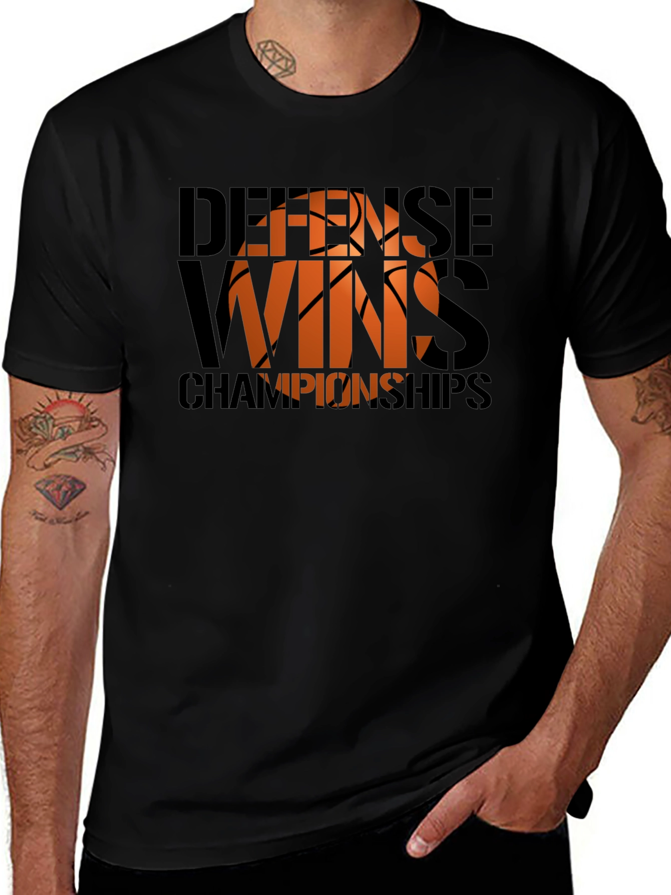 Defense Wins Championships Basketball Graphic Tee