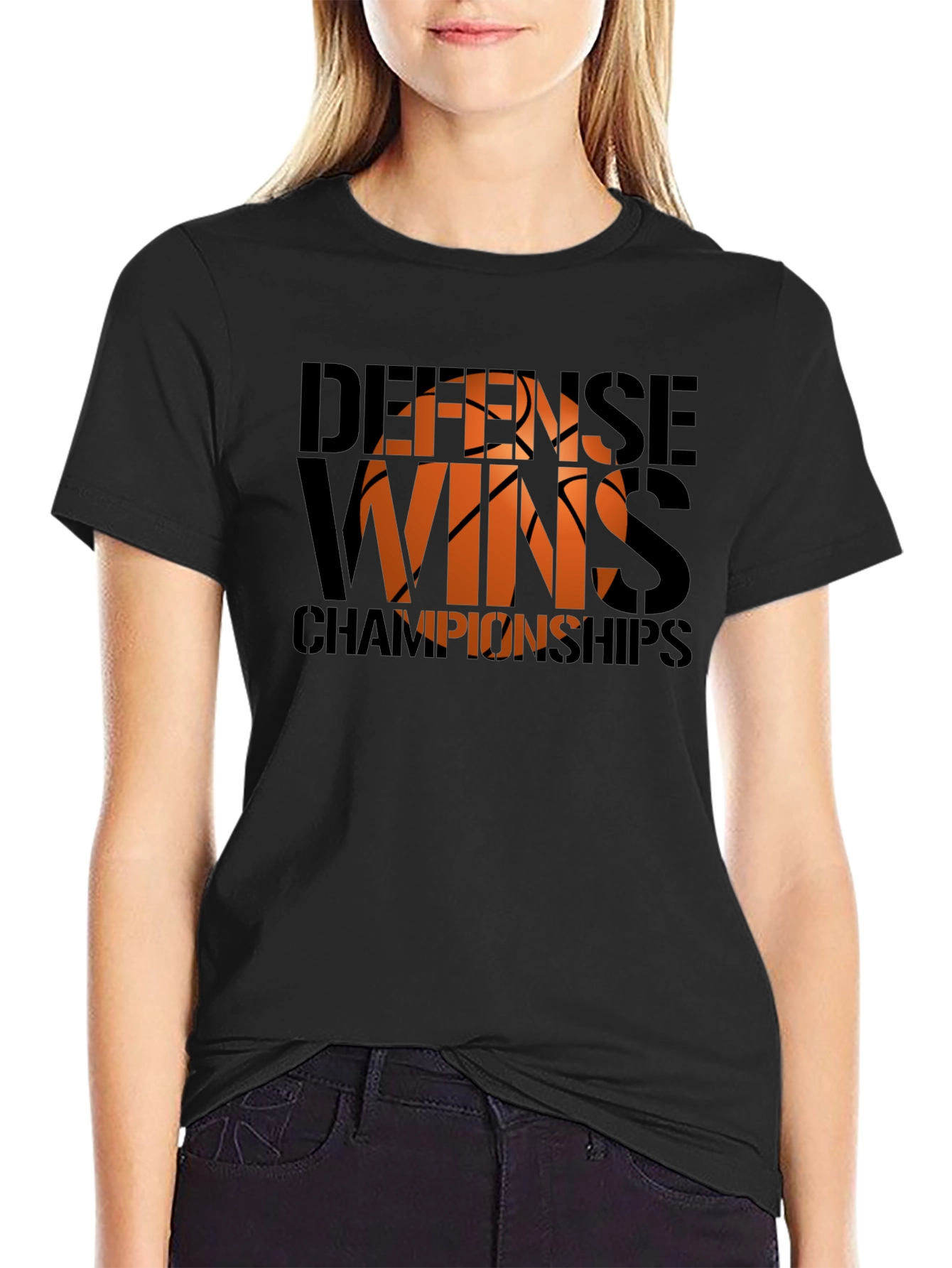Defense Wins Championships Basketball Graphic Tee