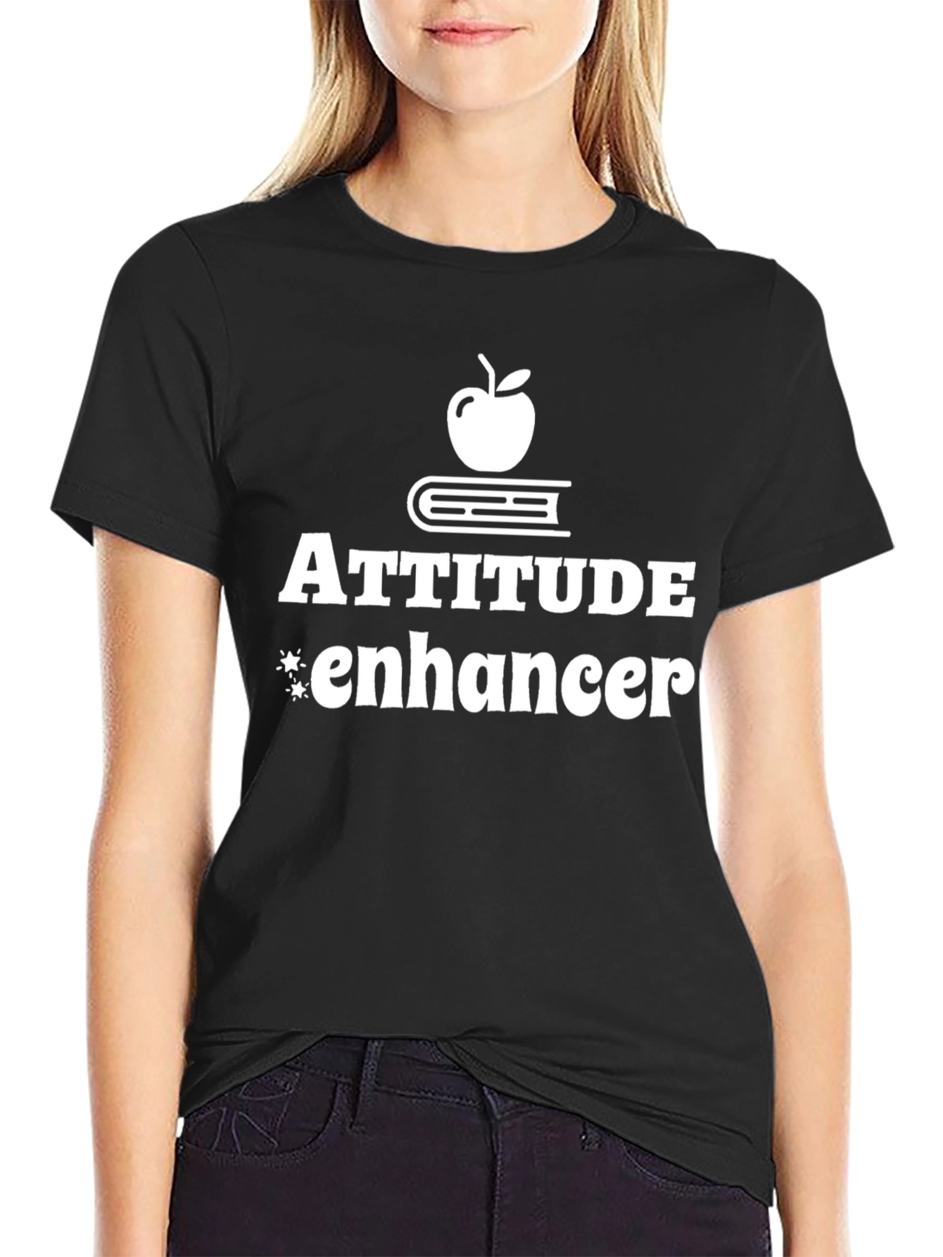 Attitude Enhancer Black T-Shirt Teacher Gift
