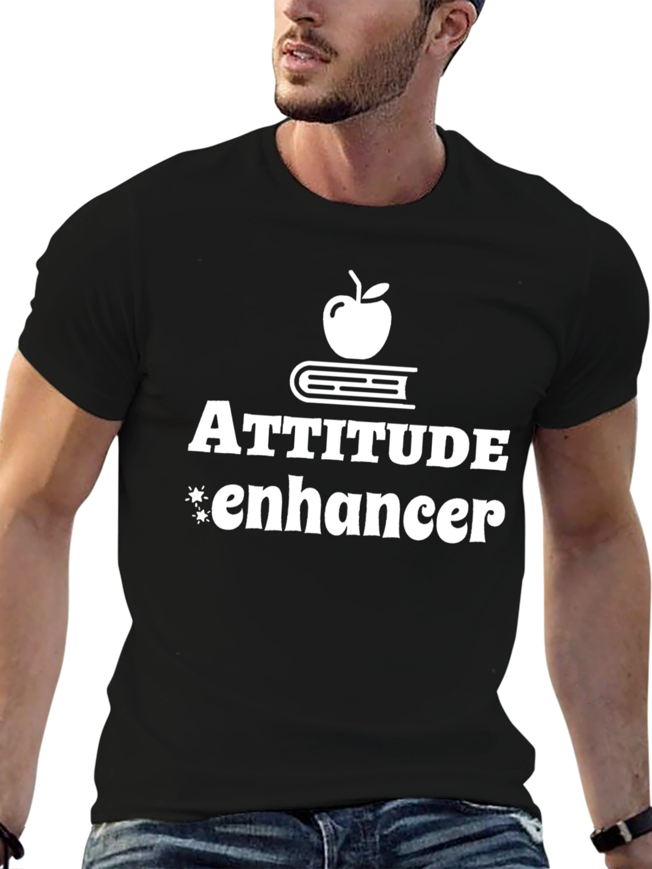 Attitude Enhancer Black T-Shirt Teacher Gift