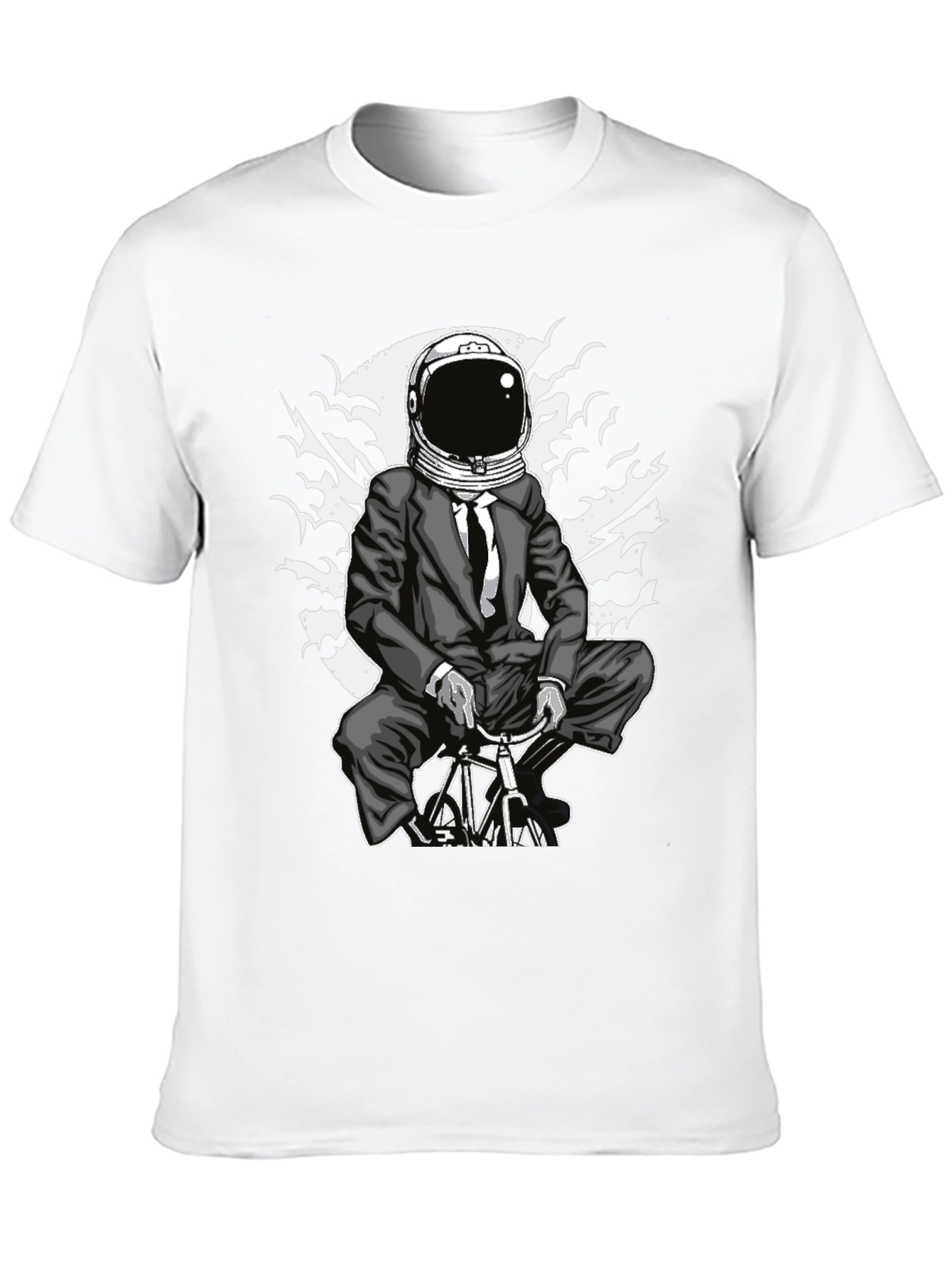 Astronaut Biker Black T-Shirt - Unique Graphic Tee