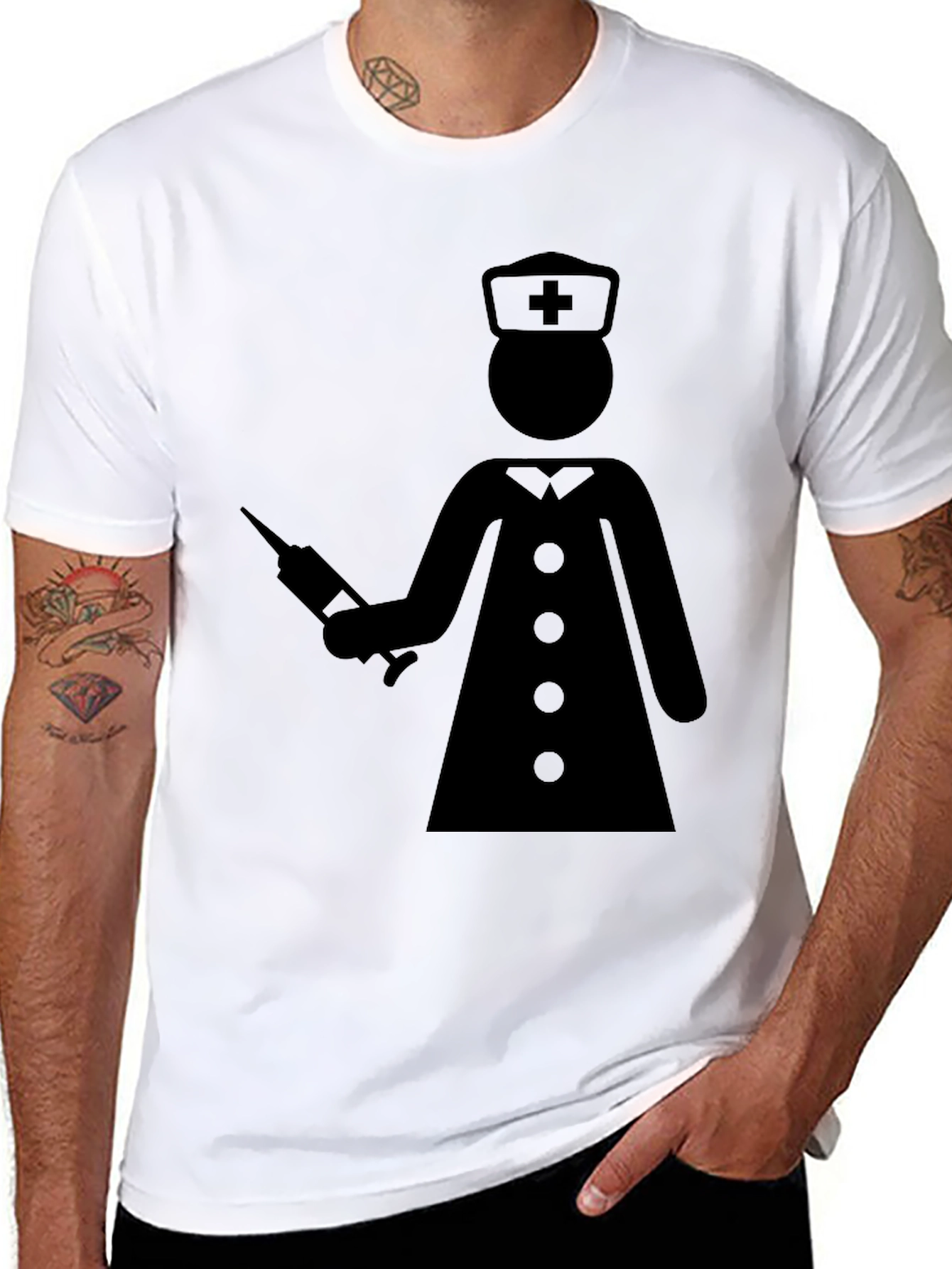 Nurse Stick Figure Graphic T-Shirt