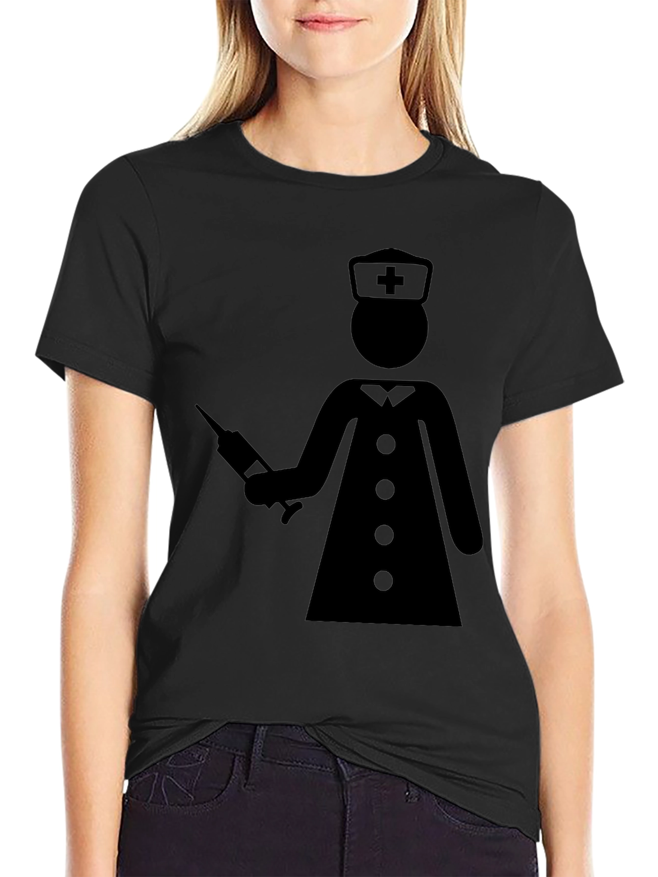 Nurse Stick Figure Graphic T-Shirt
