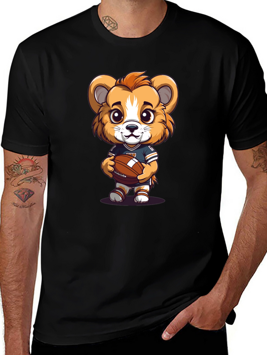 Cute Cartoon Lion Football T-Shirt