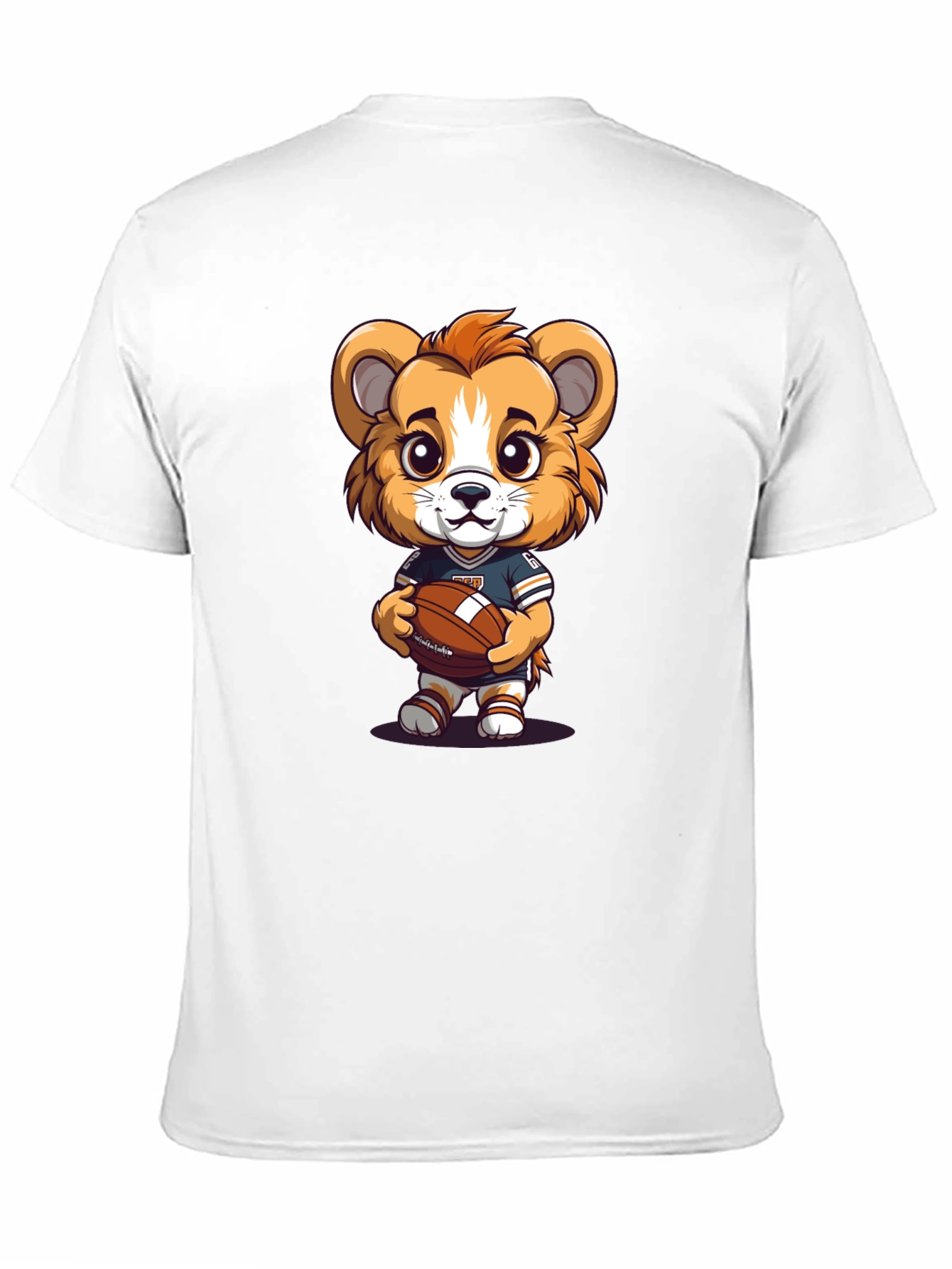 Cute Cartoon Lion Football T-Shirt