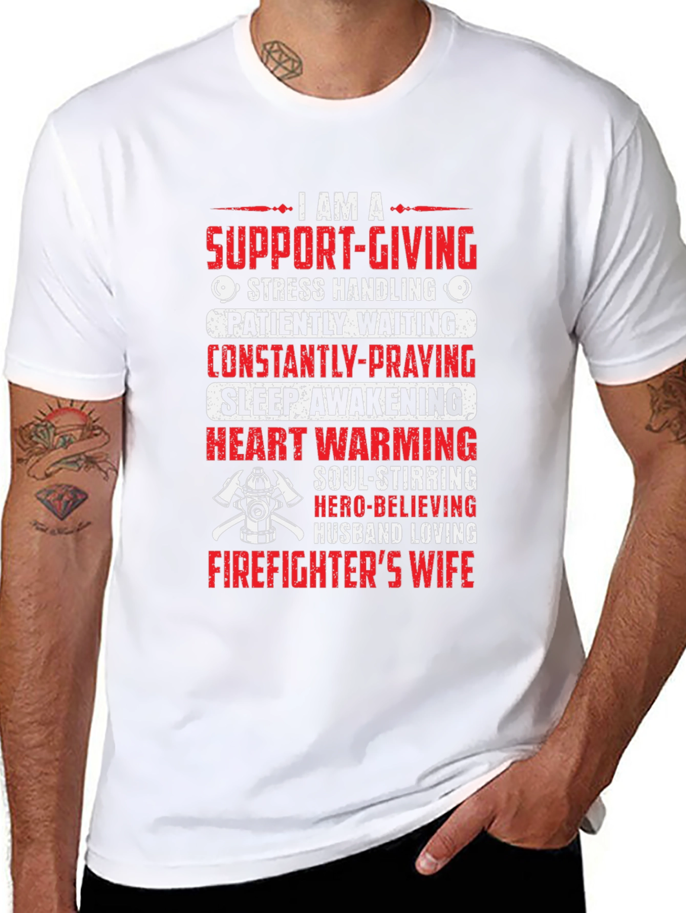 Firefighters Wife T-Shirt - Support Giving Design