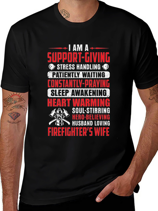 Firefighters Wife T-Shirt - Support Giving Design