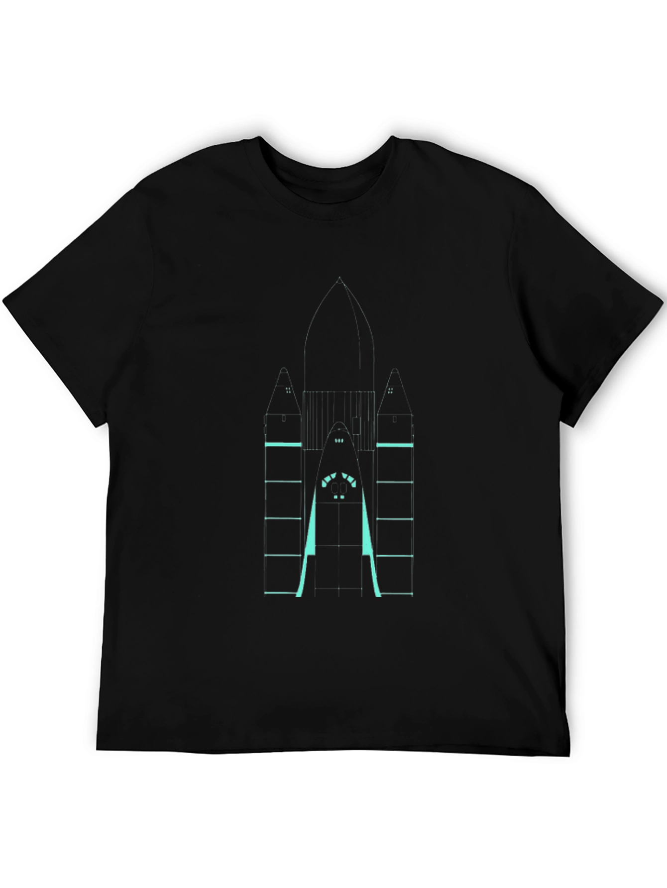 Rocket Blueprint T-Shirt - Sci-Fi Style Tee