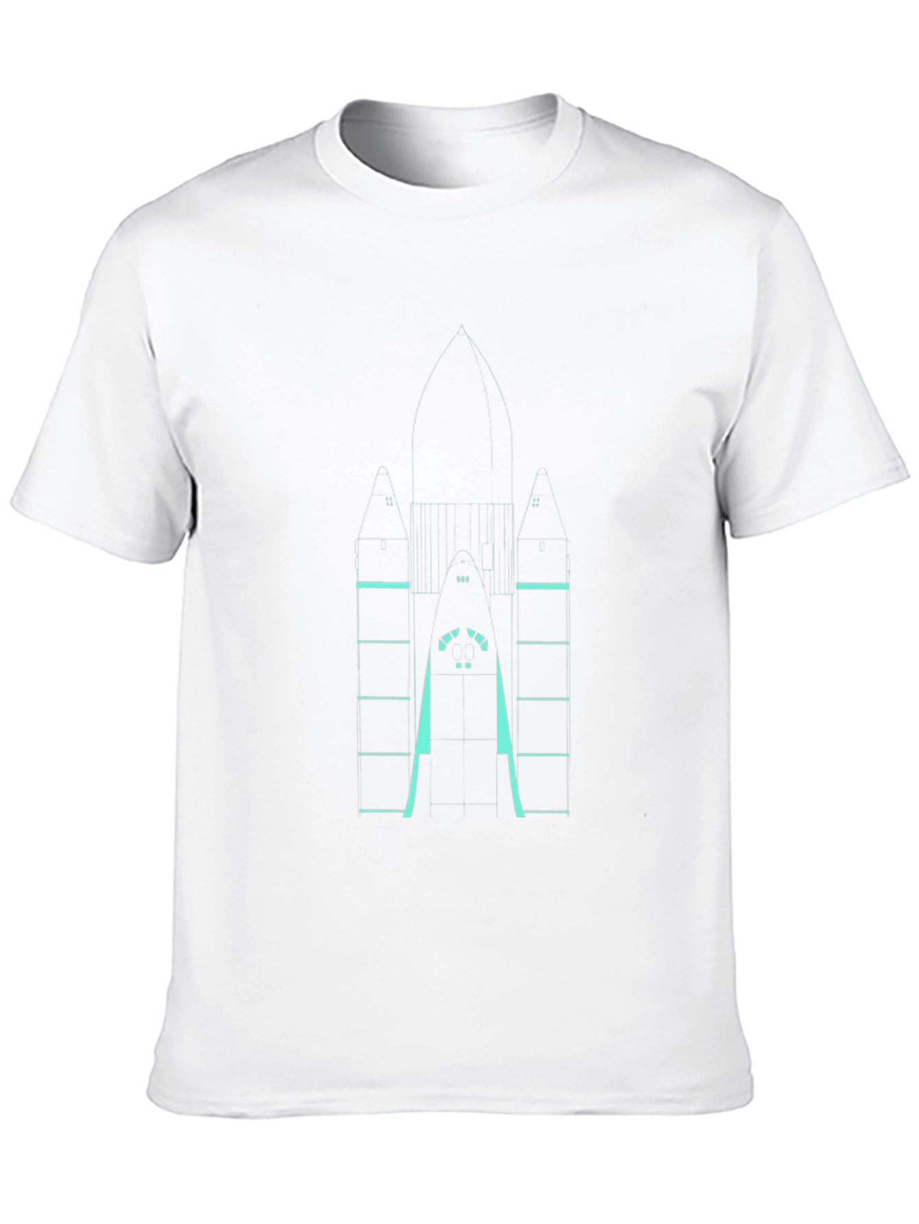 Rocket Blueprint T-Shirt - Sci-Fi Style Tee