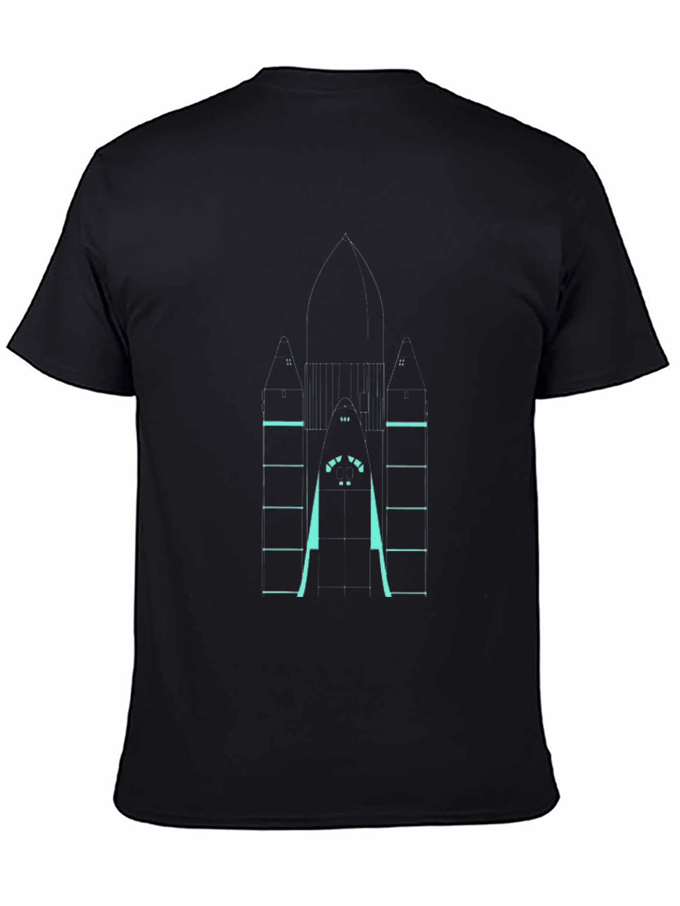 Rocket Blueprint T-Shirt - Sci-Fi Style Tee