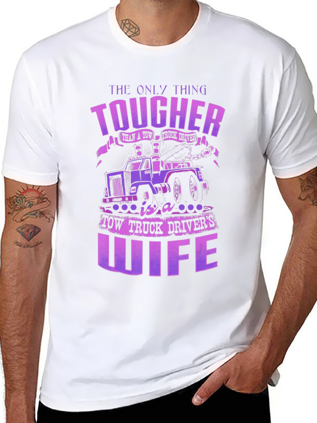 Tougher Tow Truck Wife Graphic T-Shirt