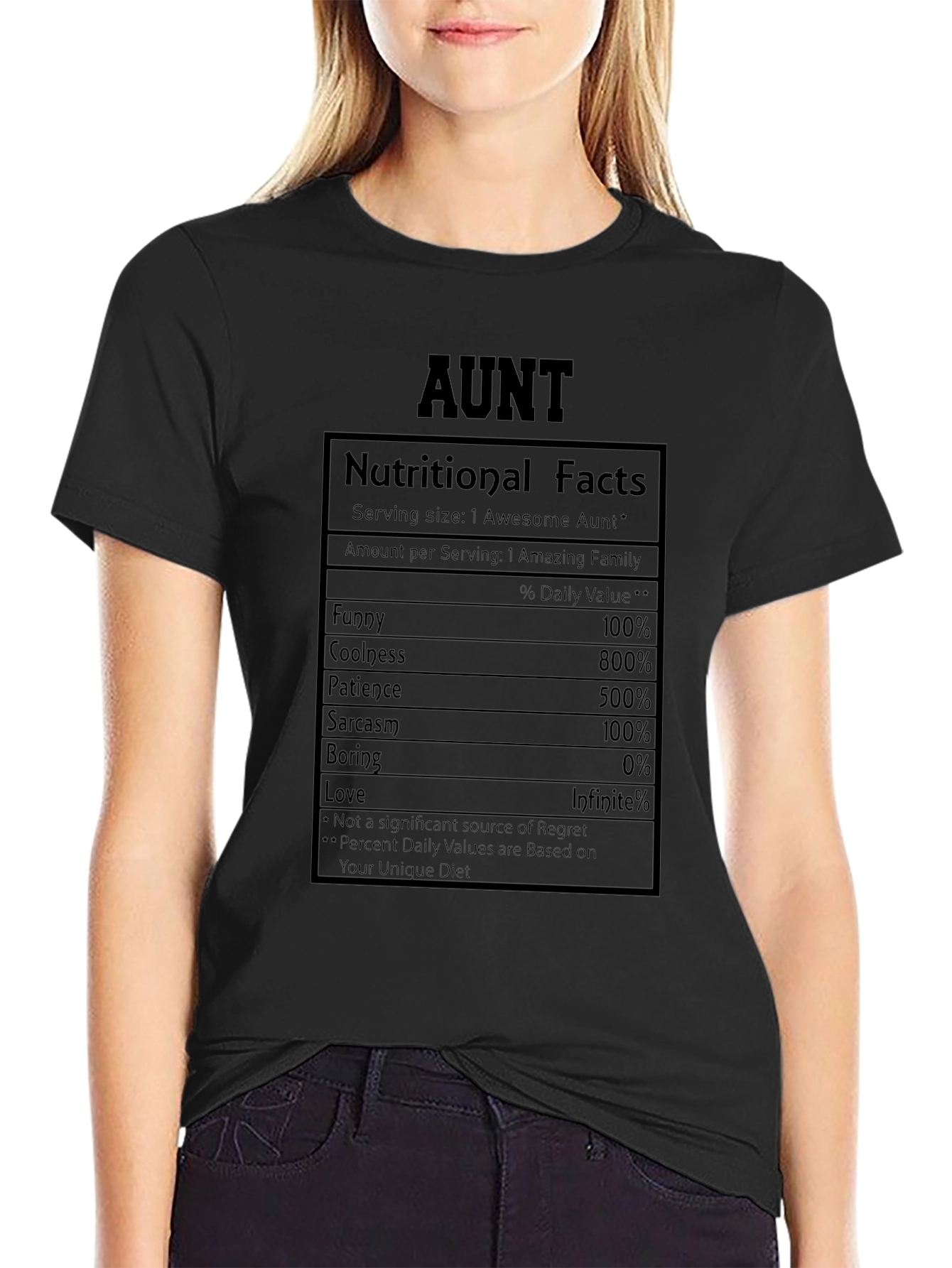 Awesome Aunt Nutritional Facts Graphic Tee